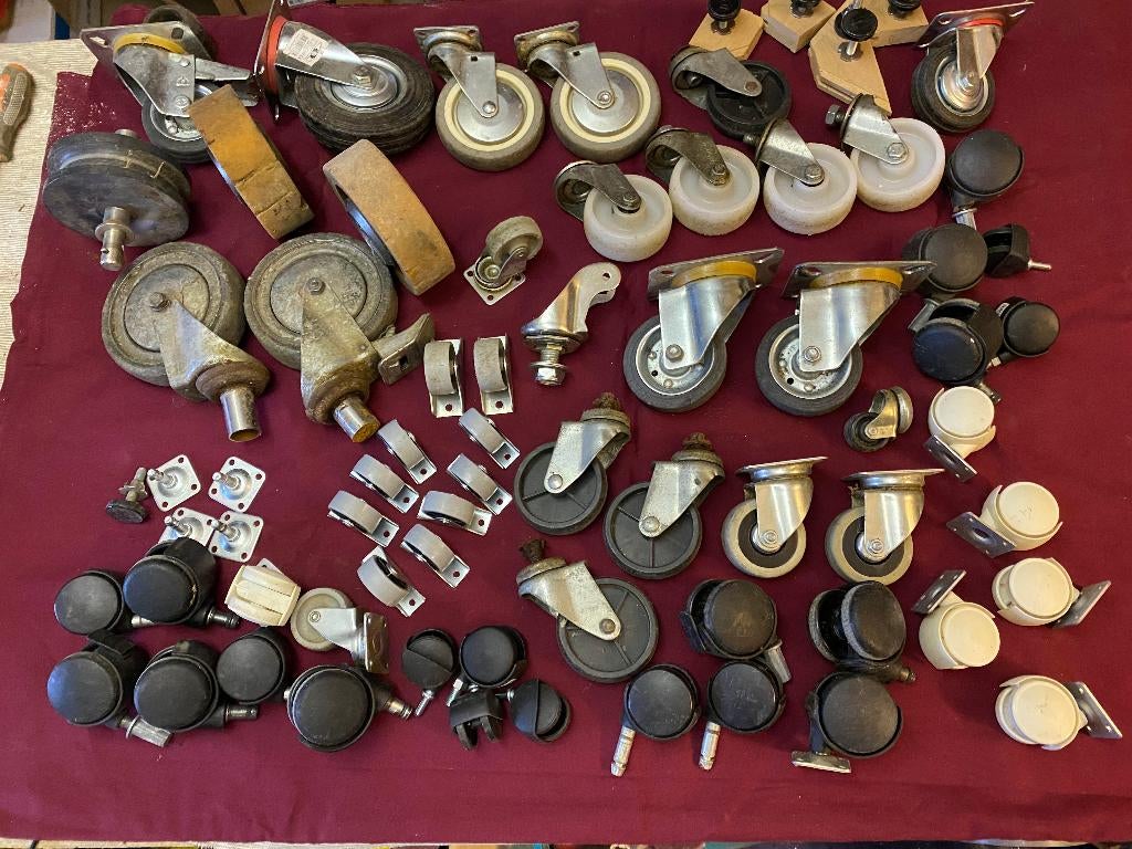 zwenkwielen ook met rem, doos vol klein en groot, Doe-het-zelf en Verbouw, Ophalen of Verzenden