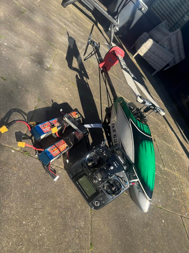 Align T-Rex 600 compleet pakket met zender en 2x LiPo's, Hobby en Vrije tijd, Elektro, Gebruikt, RTF (Ready to Fly), Helikopter