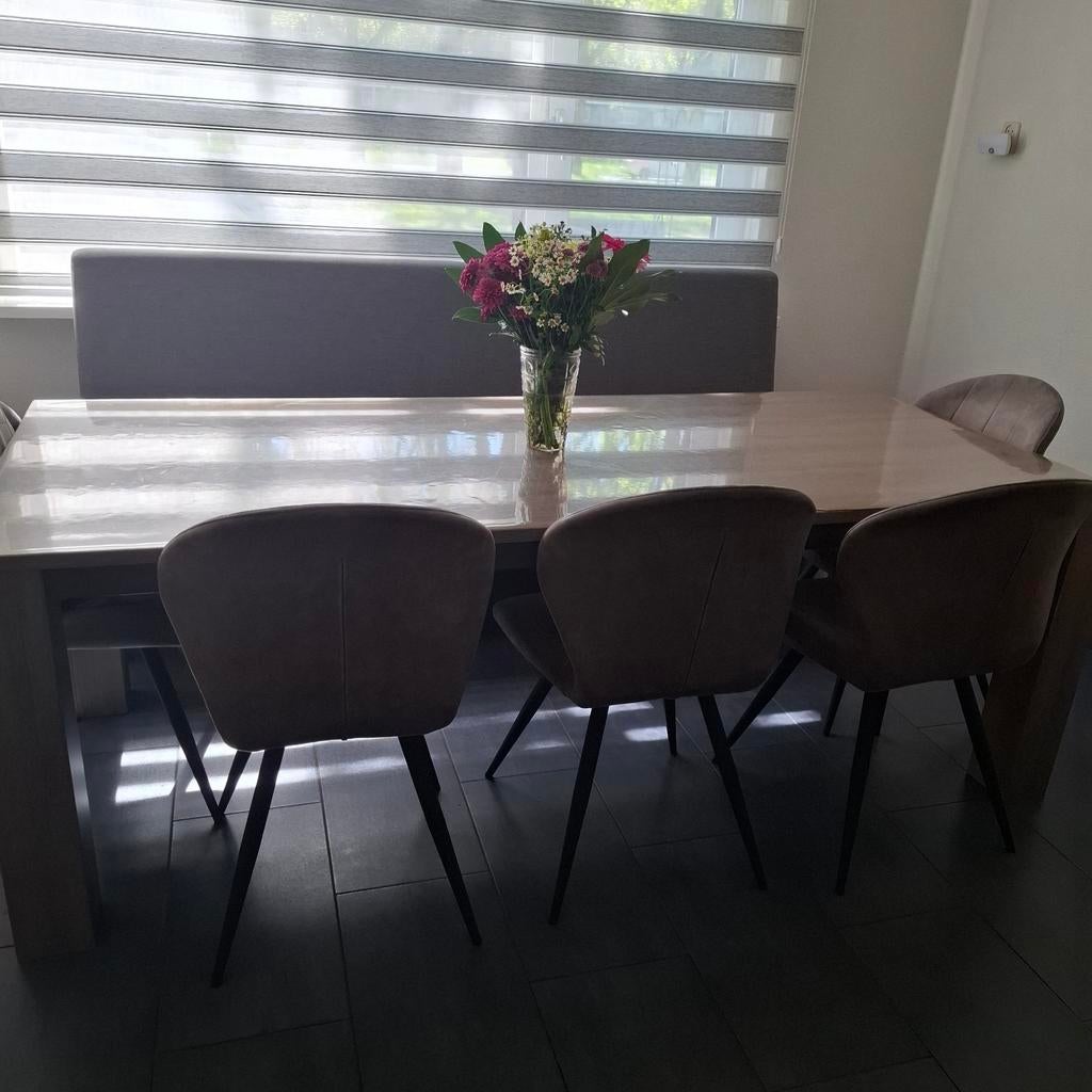 Eettafel 220x90, Huis en Inrichting, Tafels | Eettafels, Ophalen, Zo goed als nieuw, Rechthoekig, 50 tot 100 cm