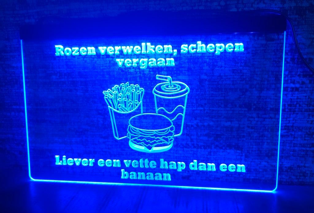 VETTE HAP 3D ledverlichting lamp lichtbak, Ophalen of Verzenden, Nieuw, Lichtbak of (neon) lamp