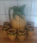 Vintage Maïskan met 6 Bekers - Unieke Set, Ophalen of Verzenden