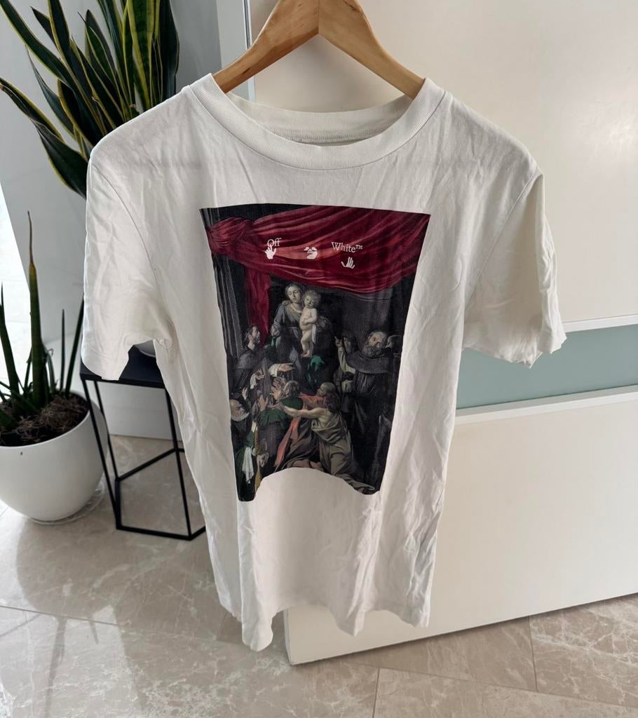 Off-White Caravaggio Painting Arrow White Tee, Ophalen of Verzenden, Zo goed als nieuw, Maat 48/50 (M), Wit