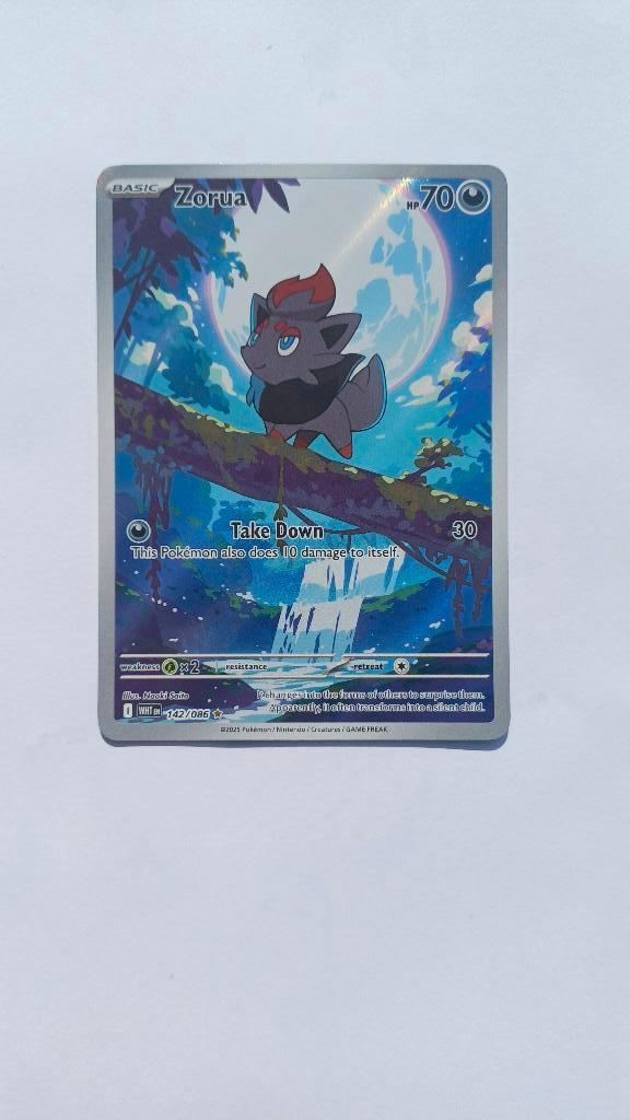 Zorua 142/086 pokemon kaart, Ophalen of Verzenden, Zo goed als nieuw, Losse kaart