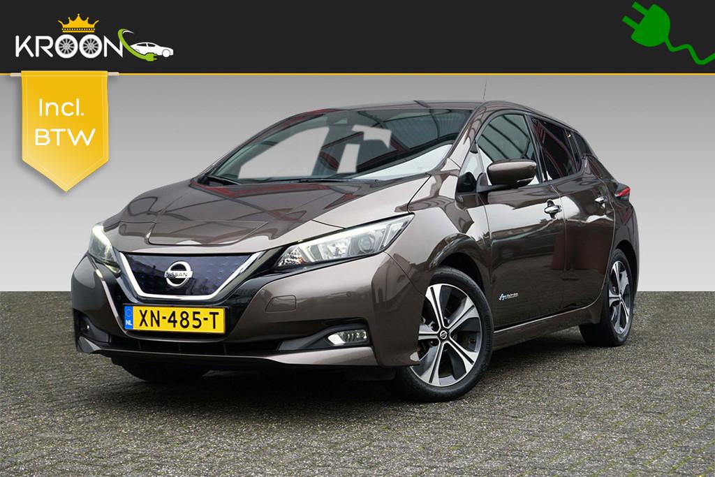 Nissan Leaf N-Connecta 40kWh SOH 88,5% (bj 2019, automaat), Auto's, Nissan, Stof, Gebruikt, Zwart, Origineel Nederlands