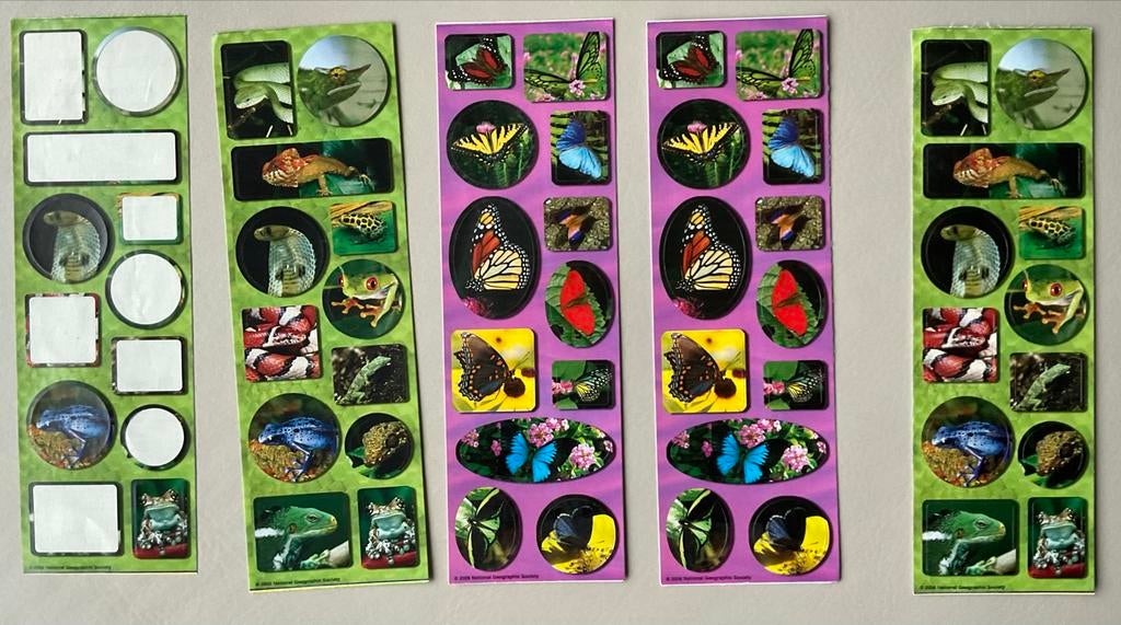 Partij stickers: dieren, vlinders, letters en Tweety, Ophalen of Verzenden, Zo goed als nieuw, Dier en Natuur