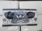 50 stuks antieke tegels donkerblauwe waterlelie, Antiek en Kunst, Ophalen