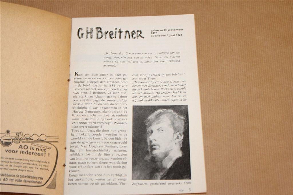 G.H. Breitner — Schilder van Amsterdam Vintage Boekje 1957, Ophalen of Verzenden, Gelezen