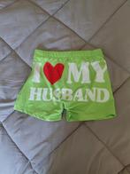 Shein Neon Groene Short met 'I Love My Husband' Print, Shein, Ophalen of Verzenden, Groen, Broekje of Short