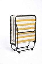 Opklapbed 90x200 met matras, robuust frame, Ophalen, 90 cm, Eenpersoons, Zwart