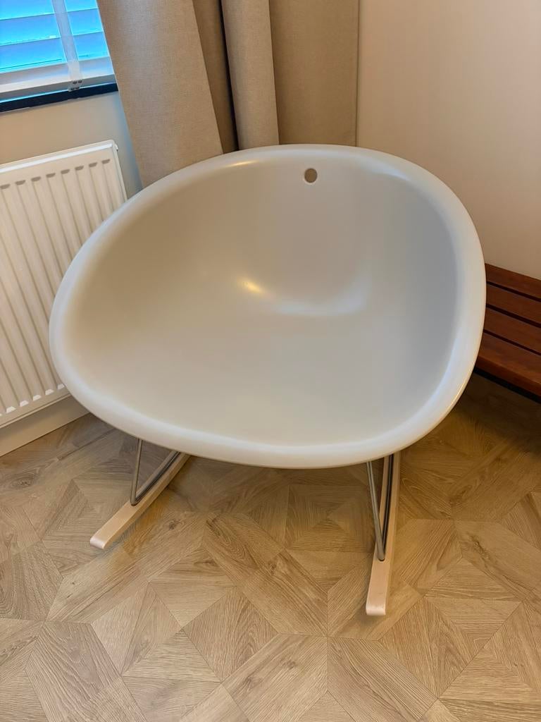 Pedrali Gliss 350 design schommelstoel beige babykamer, Ophalen, Zo goed als nieuw, Overige kleuren, Eén