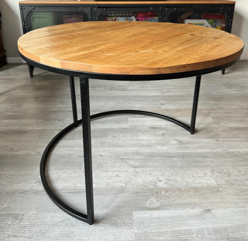 Salontafel - Hout industrieel (Bijna niet gebruikt), Ophalen, 50 tot 100 cm, Rond, 50 tot 100 cm