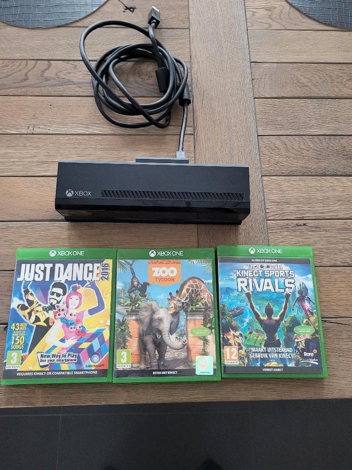 XBOX One Kinect Sensor met 3 Kinect spellen, Spelcomputers en Games, Spelcomputers | Xbox | Accessoires, Zo goed als nieuw, Xbox One