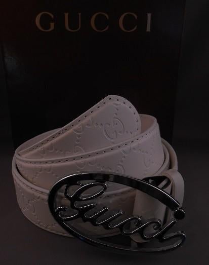 Gucci dames riem - wit - zilveren Gucci gesp - NIEUW, Kleding | Dames, Riemen en Ceinturen, Gucci, Verzenden, Nieuw, Wit