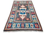 Handgeknoopt oosters wol Kars Kazak tapijt Anatoli 139x210cm, Crème, Gebruikt, 100 tot 150 cm, Onbekend