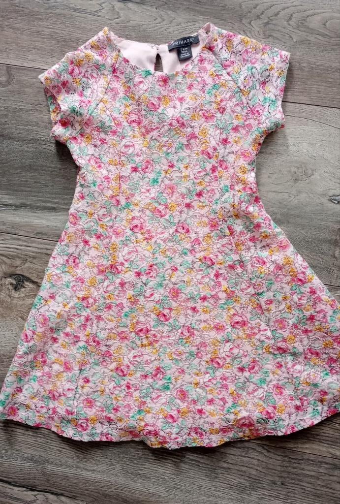 Fleurig bloemen jurkje - Nieuwstaat, Kinderen en Baby's, Kinderkleding | Maat 116, Ophalen of Verzenden, Zo goed als nieuw, Meisje
