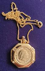 Ketting met Juliana-cent hanger, 18 kt verguld, Sieraden, Tassen en Uiterlijk, Kettingen, Overige materialen, Nieuw, Ophalen of Verzenden