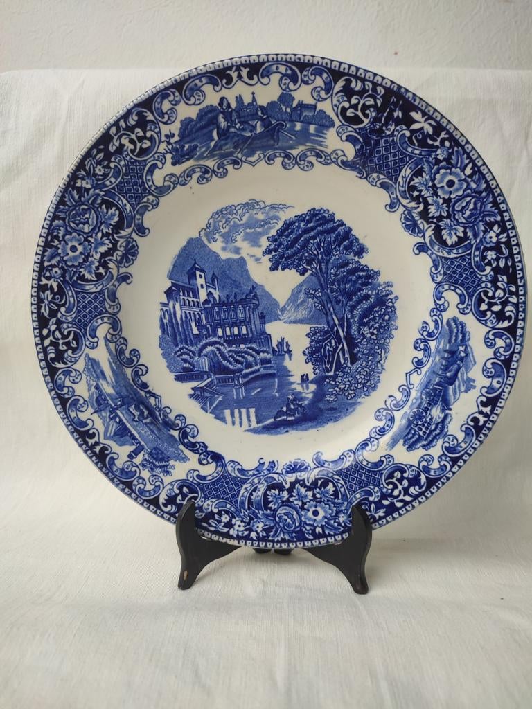 Petrus Regout Maastricht Castillo Bord blauw wit 21 cm, Antiek en Kunst, Ophalen of Verzenden