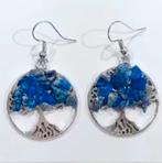 SALE: Sodaliet edelsteen oorbellen Levensboom, Ophalen, Overige materialen, Hangers, Blauw