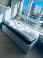 *** IKEA Flekke uitschuifbed 1 + 2 persoons goede staat ***, Ophalen, Wit, Tweepersoons, Zo goed als nieuw