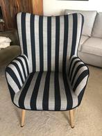 SIMESTED Fauteuil SIMESTED zwart/beige gestreept, Huis en Inrichting, Fauteuils, Ophalen, Zo goed als nieuw, 75 tot 100 cm, 50 tot 75 cm