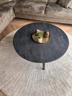 Zwarte houten salontafel, rond, Ø 100cm, Ophalen, Rond, 50 tot 100 cm, Zo goed als nieuw