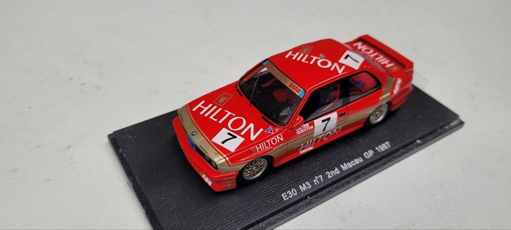 Spark BMW M3 E30 #7 Macau GP 1987, Hobby en Vrije tijd, Modelauto's | 1:43, Ophalen of Verzenden, Zo goed als nieuw, Auto, Overige merken