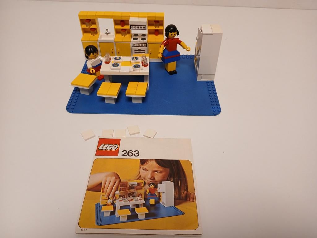 Vintage lego 263 keuken netjes en compleet met boekje, Ophalen of Verzenden