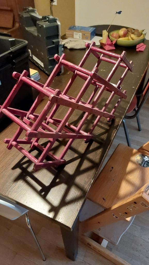 Rood wijnrekje, Ophalen, Gebruikt, 5 tot 15 flessen, Minder dan 50 cm