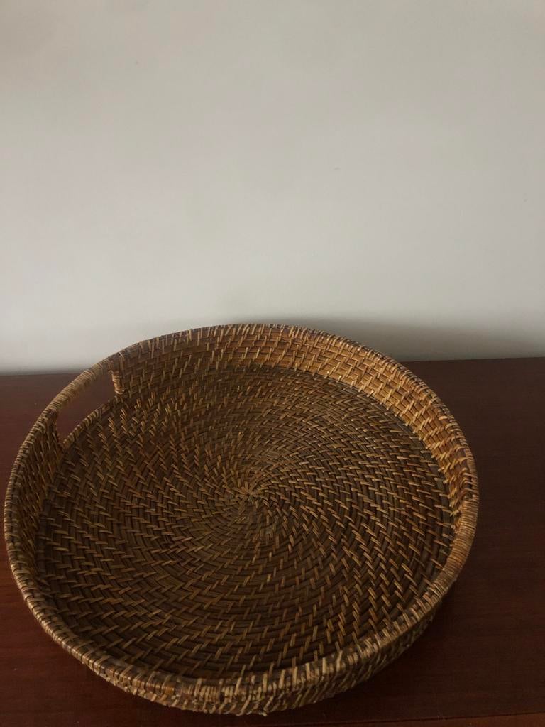 Rond Birmariet Dienblad - 43 cm Doorsnee, Ophalen of Verzenden, Gebruikt, Rond, Overige materialen