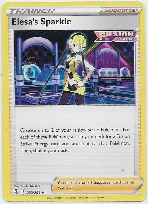 Fusion Strike,  Elesa's Sparkle [uncommon] 233/264, Hobby en Vrije tijd, Verzamelkaartspellen | Pokémon, Verzenden, Nieuw, Losse kaart