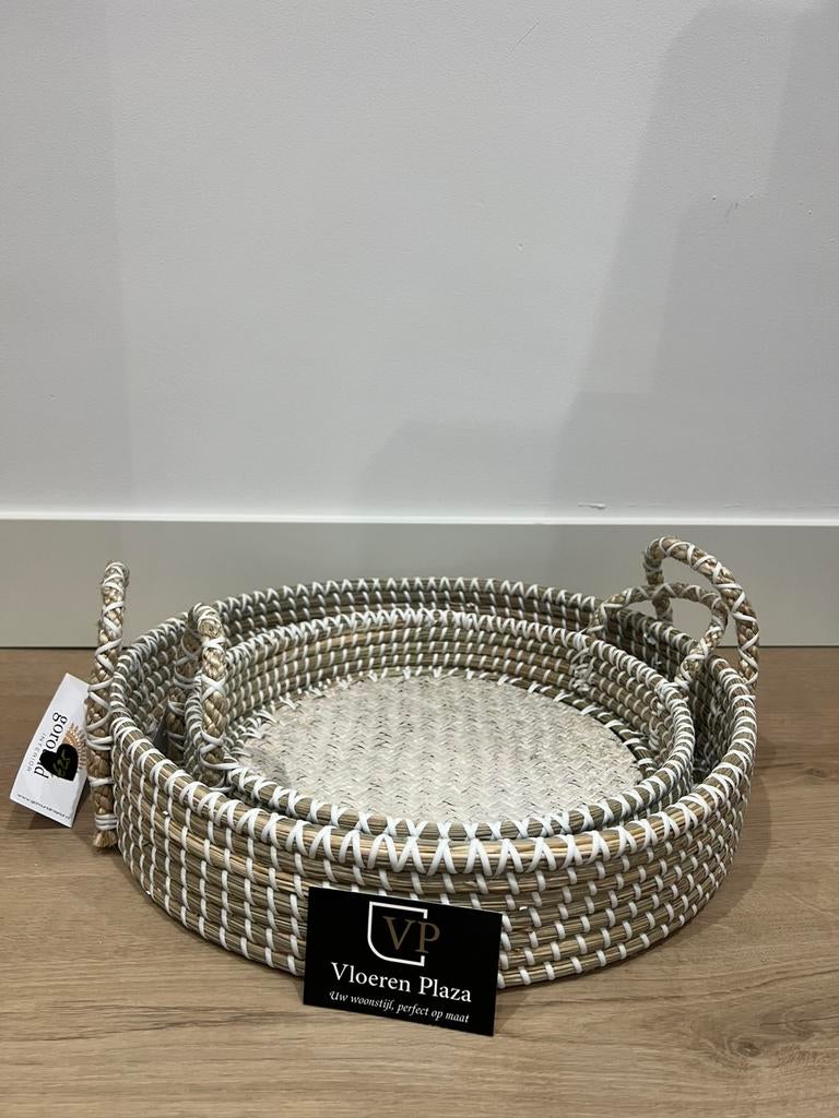 Ibiza rotan modern japandi Dienblad, Huis en Inrichting, Woonaccessoires | Dienbladen, Nieuw, Overige materialen, Rond, Ophalen of Verzenden