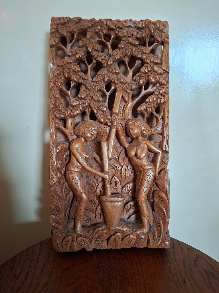 Wandpaneel Indonesisch houtsnijwerk muurdecoratie, Ophalen