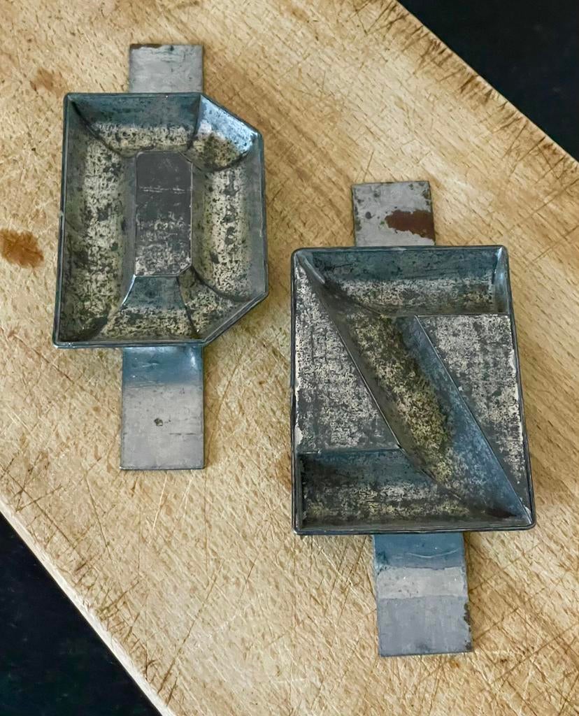 Brocante oude chocolademal / chocoladevorm Letter D & Z, Antiek en Kunst, Ophalen of Verzenden