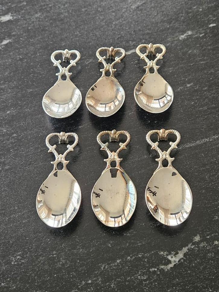 6 Zilveren Amuse Lepels - 30 gram per stuk, Antiek en Kunst, Antiek | Bestek, Ophalen of Verzenden