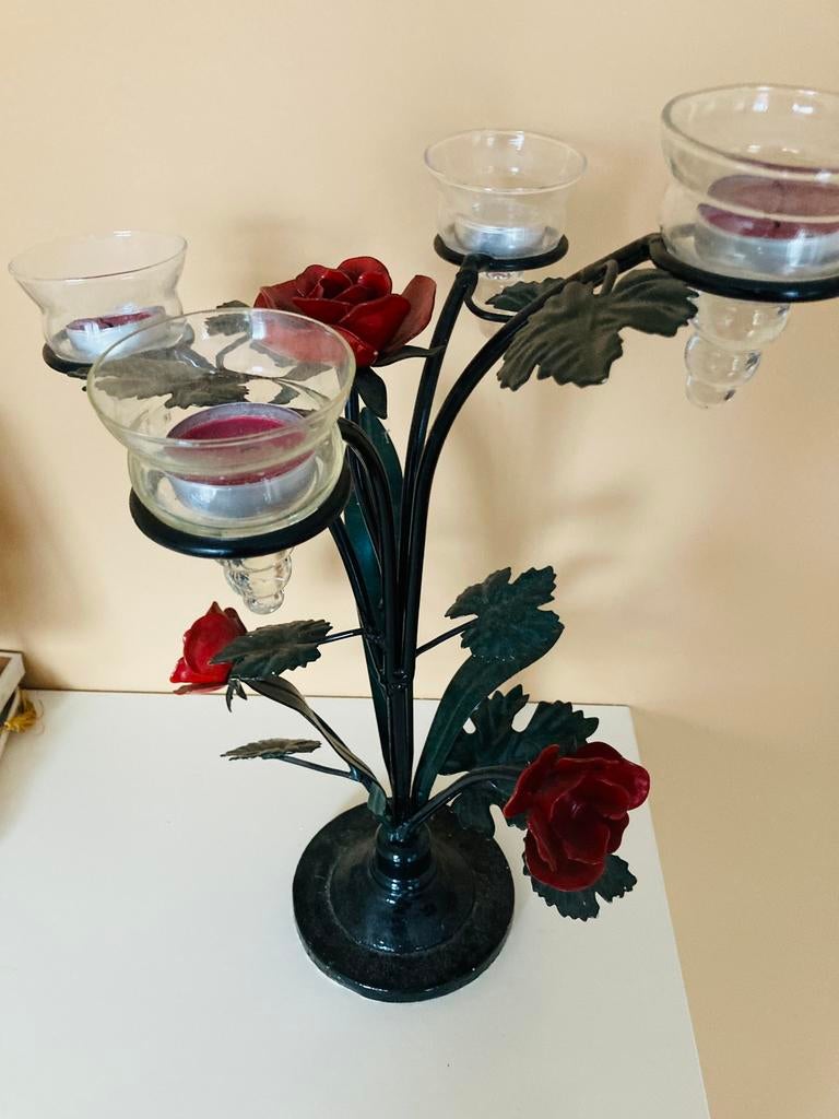 🌹Kandelaar  rozen waxinelichthouder anna nina romy boomsma, Ophalen of Verzenden