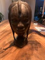 Oude Afrikaanse houten buste, handgesneden kunst, Ophalen