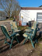 4 Flair Plaisir tuinstoelen met kussens, Tuin en Terras, Tuinstoelen, Ophalen, Gebruikt, Kunststof, Verstelbaar