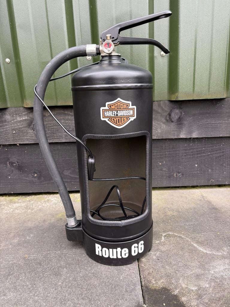 Harley Davidson brandblusserlamp, Huis en Inrichting, Lampen | Overige, Ophalen, Gebruikt
