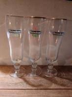 3 x glas Heineken op voet, Ophalen of Verzenden, Zo goed als nieuw, Glas of Glazen, Heineken