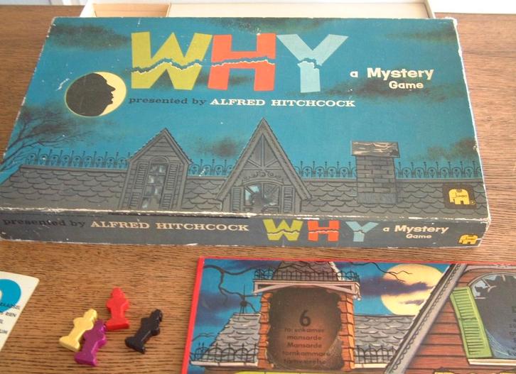 oud bordspel Why Alfred Hitchock a Mystery game, Hobby en Vrije tijd, Gezelschapsspellen | Bordspellen, Ophalen of Verzenden