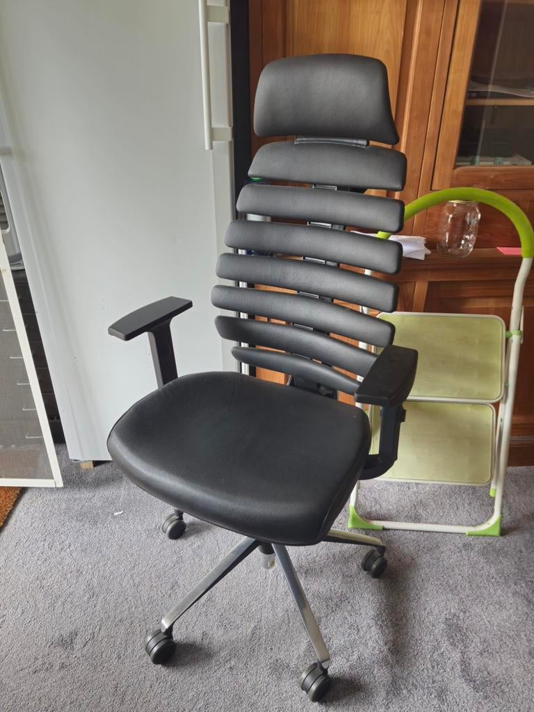 HJH Office Ergonomische Bureaustoel Ergo Line leer, Ophalen, Ergonomisch, Zo goed als nieuw, Zwart