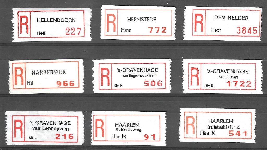 Nederland Aantekenstrookjes - 05, Postzegels en Munten, Postzegels | Nederland, Ophalen of Verzenden, Na 1940