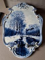 Applique kandelaar porceleyne fles Delft delfts blauw 1893, Ophalen, Keramiek of Aardewerk