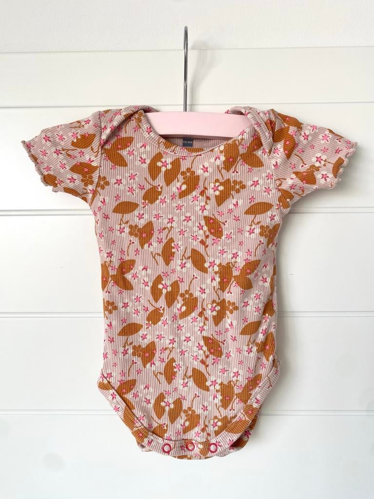 Hema Bamboe Romper - Bloemenprint Maat 50-56, Ophalen of Verzenden, Zo goed als nieuw, Meisje, Nacht- of Onderkleding