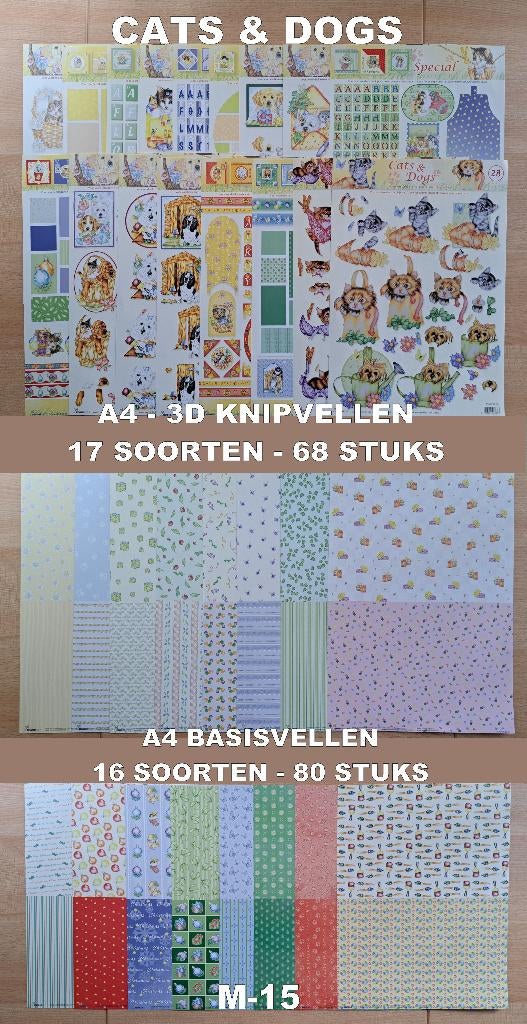 A4.3D KNIP en BASISVELLEN 65 SOORTEN-342 VELLEN STUDIO LIGHT, Ophalen of Verzenden, Nieuw, Overige thema's, Knipvel