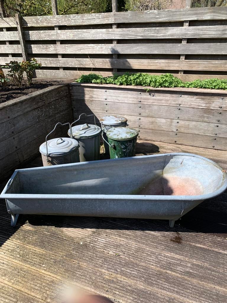 Grote zinken badkuip, Ophalen, Gebruikt