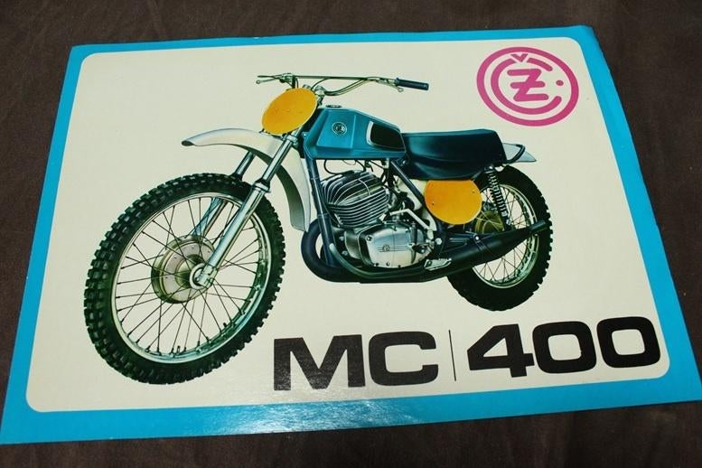 CZ MC400 1973 motorrad verkoop folder Cross Enduro CZ400, Ophalen of Verzenden, Overige merken