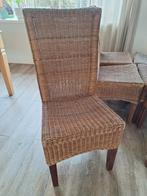 Eetkamerstoelen 6 stuks rotan, Ophalen, Gebruikt, Bruin, Riet of Rotan