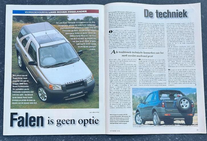 Land Rover Freelander in Autovisie 1997, Boeken, Auto's | Folders en Tijdschriften, Gelezen, Overige merken, Ophalen of Verzenden