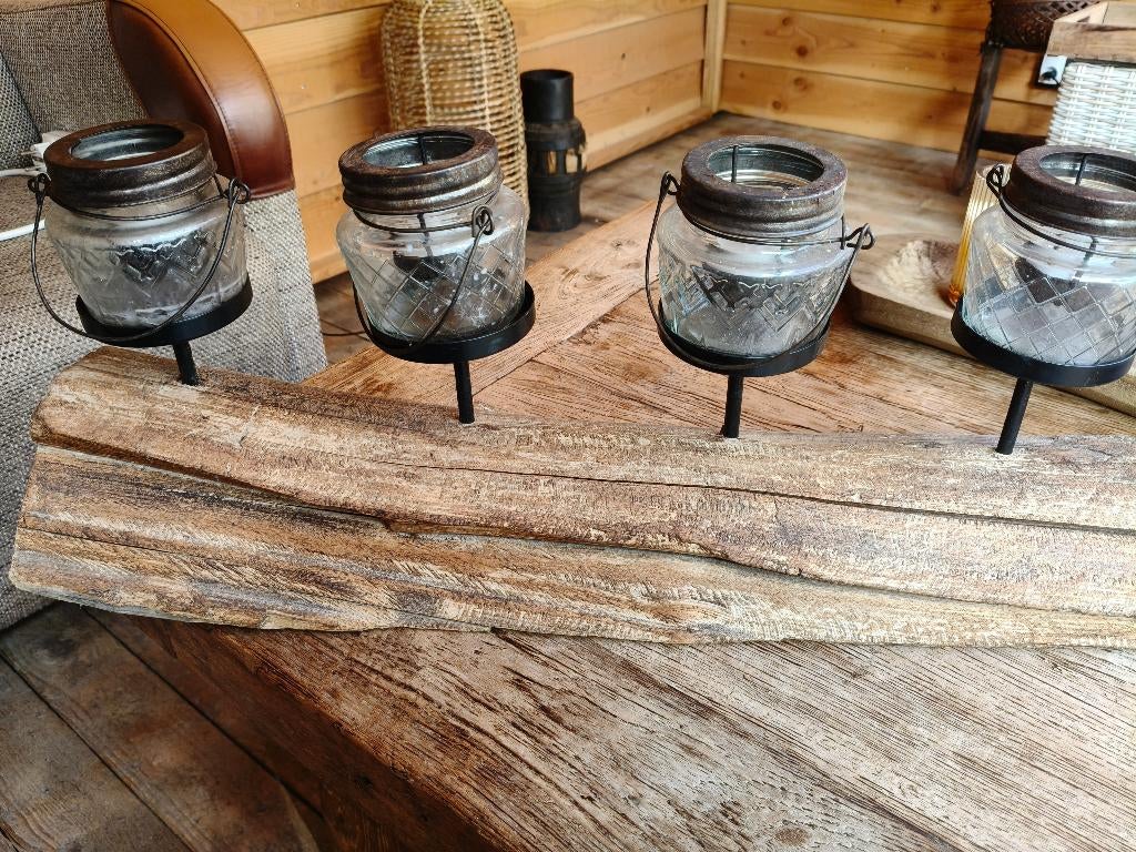 Houten kaarsen standaard, Ophalen, Gebruikt, Hout, Bruin